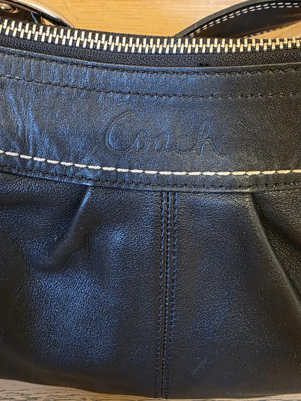 Coach Black Leather Hobo Shoulder Bag